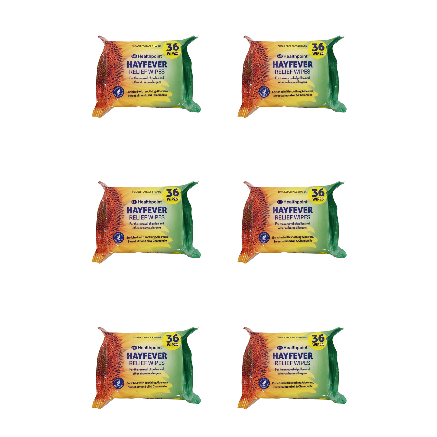 6 Packs of HP Hayfever Wipes 36 Pack
