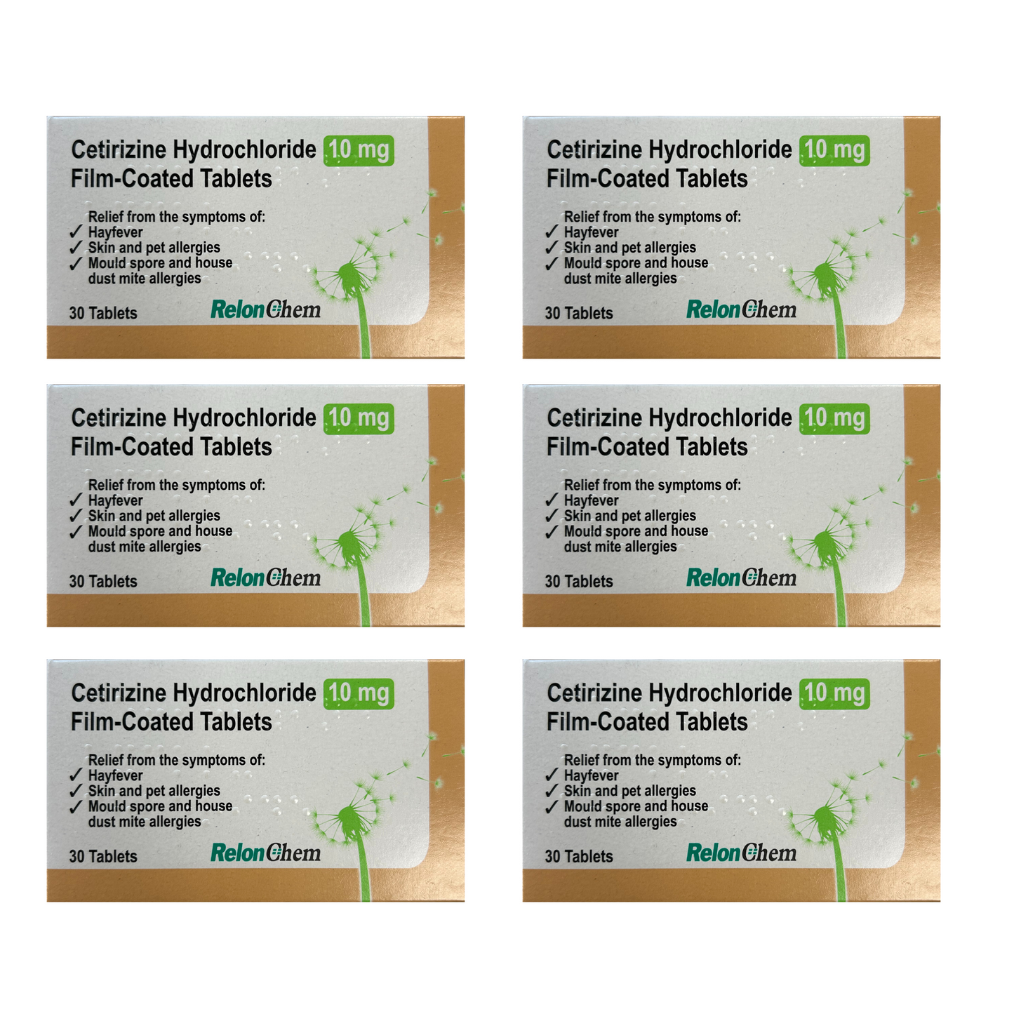 180 Tablets Cetirizine Hydrochloride Film Coated Hayfever & Allergy Relief Tablets (6 Months Supply)