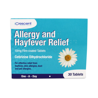 180 Tablets Hayfever & Allergy Relief Cetirizine Dihydrochloride 10mg 30 Tablets (6 Months Supply)