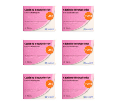 180 Tablets Cetirizine Dihydrochloride 10mg 30 Tablets Hayfever & Allergy Relief (6 Months Supply)