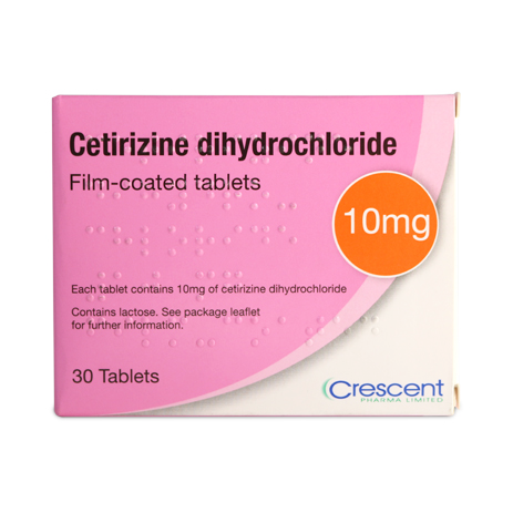 Cetirizine Dihydrochloride 10mg 30 Tablets Hayfever & Allergy Relief