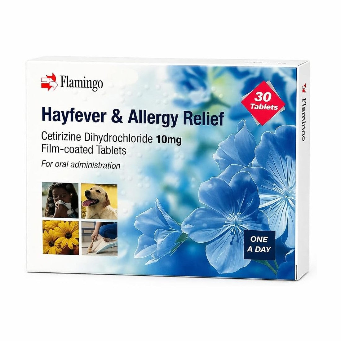 Cetirizine Dihydrochloride 10mg 30 Tablets Hayfever & Allergy Relief