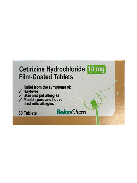 Cetirizine Hydrochloride Film Coated Hayfever & Allergy Relief Tablets